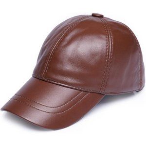Leather Baseball Sheepskin Adjustable Classic Referee Cap High Grade Natural